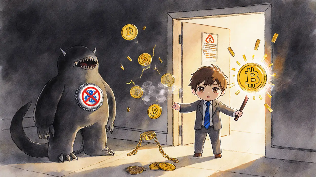 Chibi investor using CRWDx as a magic wand to transform Bitcoin into stock charts.