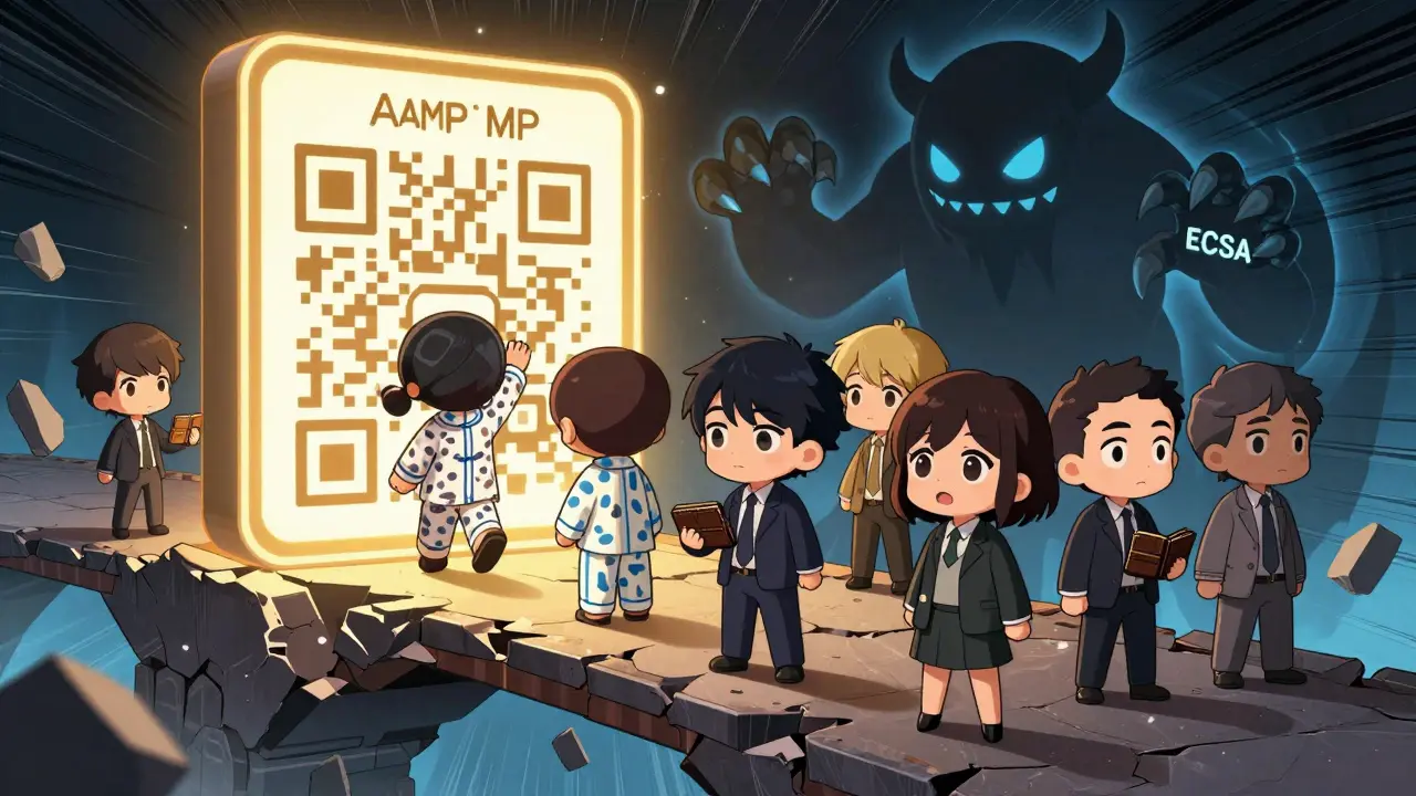 Users hesitating to migrate Bitcoin from old addresses as a glowing portal offers quantum-safe security.