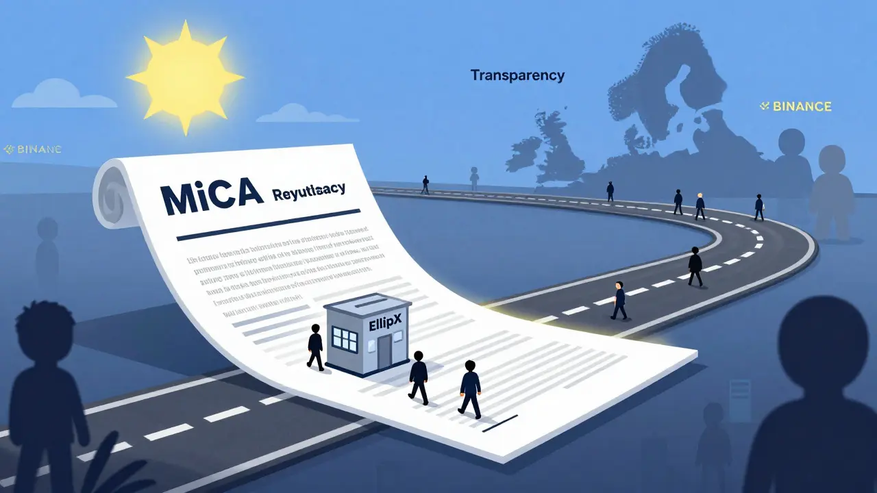 Former Mt. Gox users walking on a MiCA regulation path toward EllipX as other exchanges fade away.