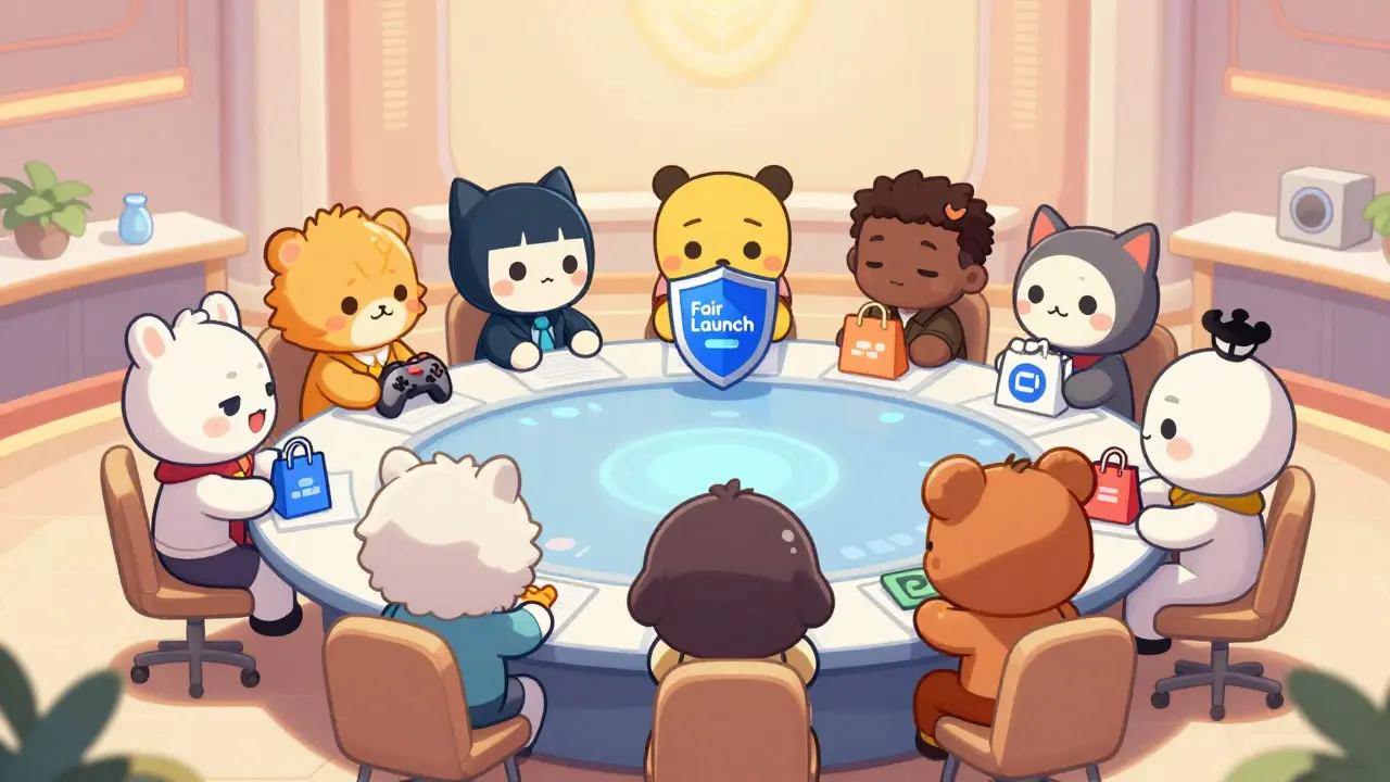 Chibi avatars participating in AvocaDAO community governance meeting