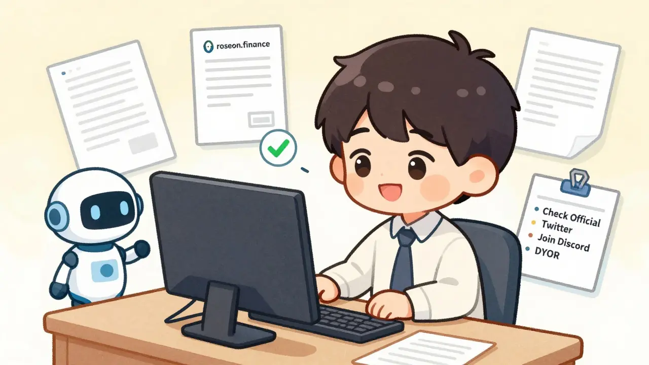 Chibi user verifying official Roseon channels safely