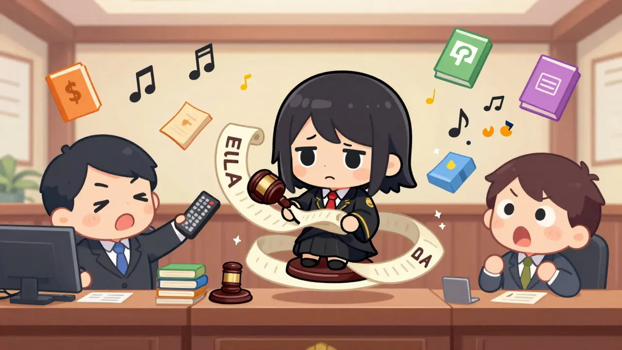 Chibi judge overwhelmed by EULA while user loses files
