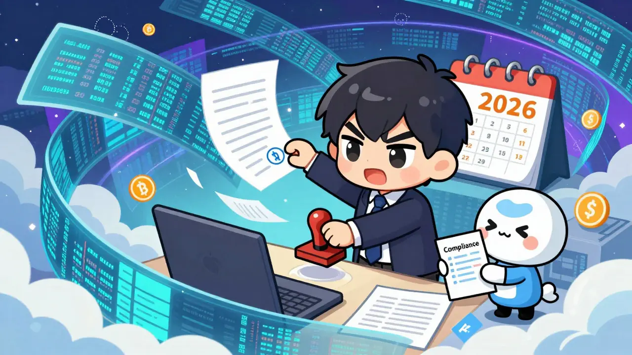 Chibi trader managing complex crypto records