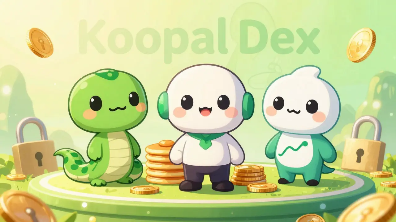 Chibi avatars of safe DEXs standing together against scams