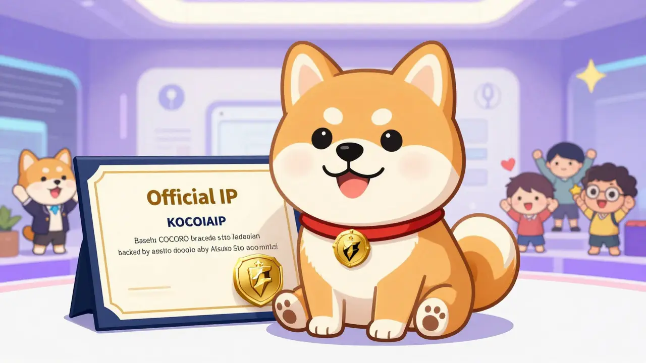 Cute chibi Shiba Inu with official IP license for Base COCORO token